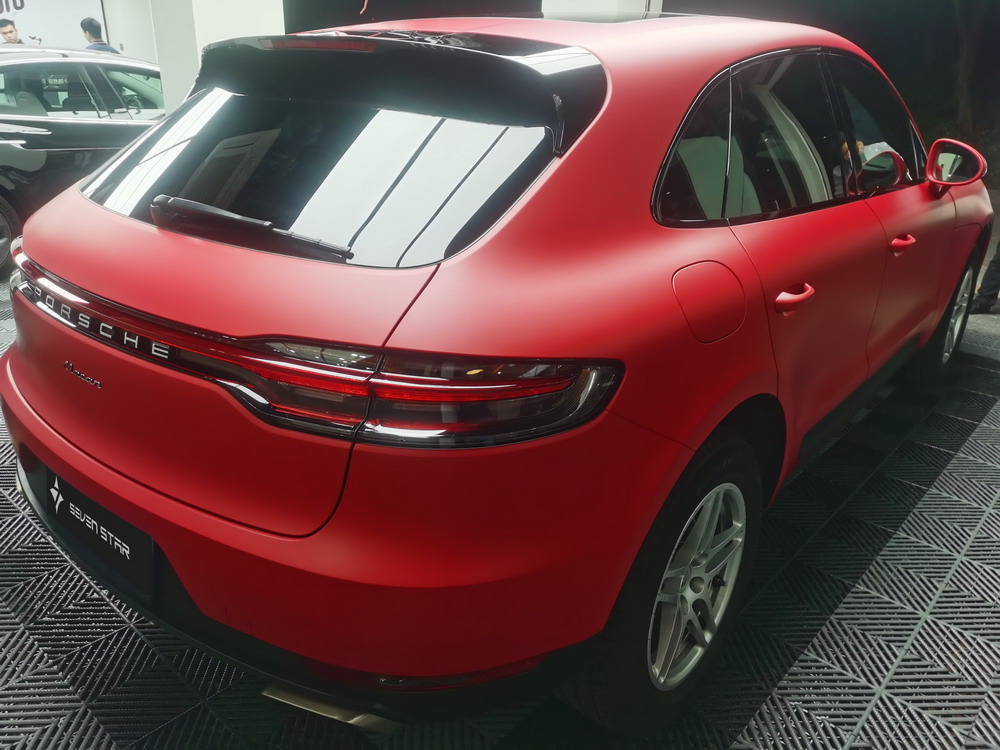 保时捷macan超哑金属红 - 深联汽车技术